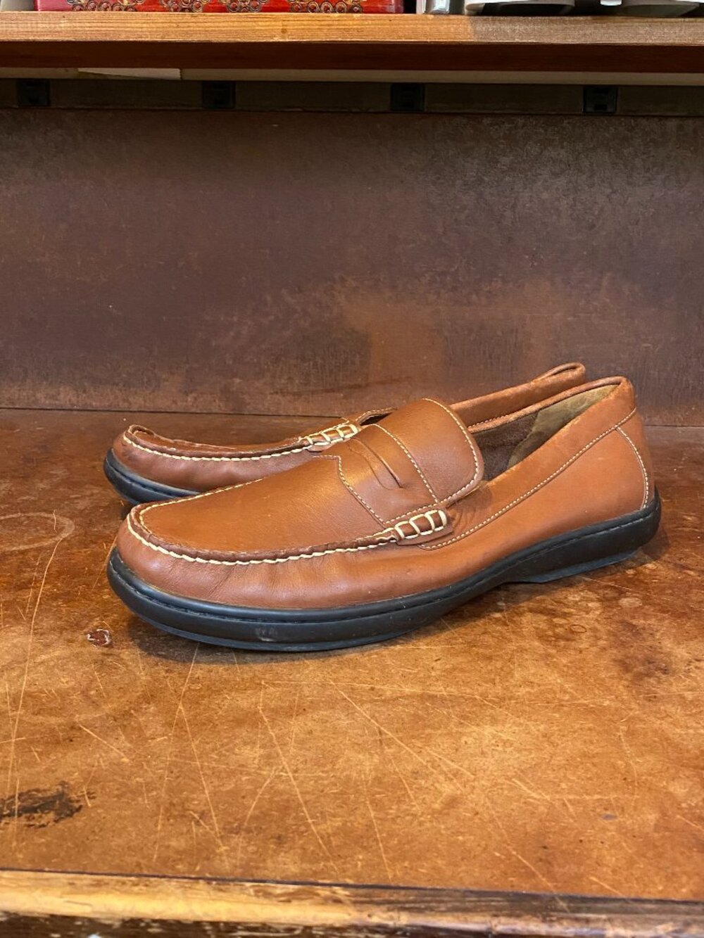 Cole Haan Leather Penny Loafers Soft Cushioned Rubber Sole Size 11